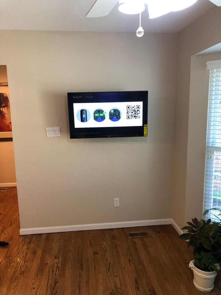 TV Mounting and Electrical Outlet Installation in Chesterfield