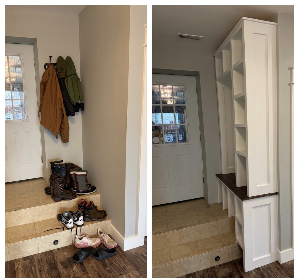 Modern Farmhouse Storage Rack Installation in Pacific