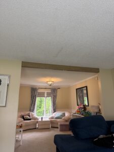Faux Beam Installation on Popcorn Ceiling in Chesterfield