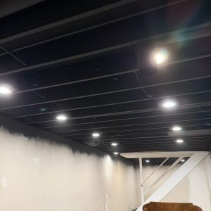Basement Ceiling Painting and Lighting Installation in Chesterfield